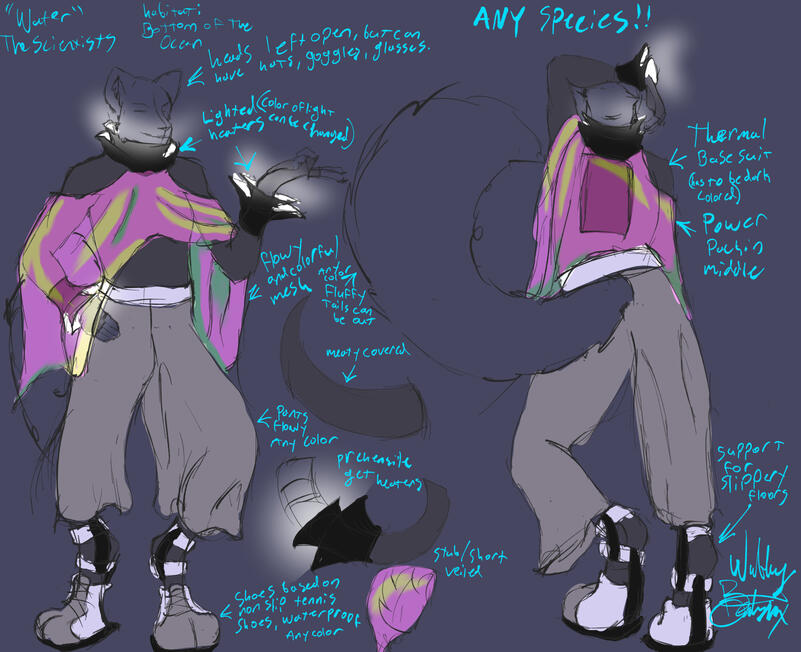 A fashion concept for an alien world based on elementes. This outfit Depicts Water.